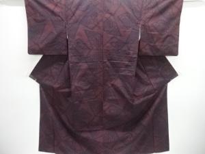 裂取に華紋織り出し十日町紬着物